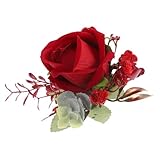 Decoración de boda: este boutonniere para novio y novia puede combinar muy bien con cualquier estilo de boda, creando un recuerdo romántico inolvidable para usted, ramillete artificial