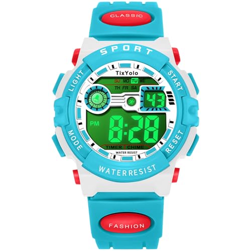 TixYolo �L�b�Y�f�W�^���r���v �j�̎q�p 50m �h�� �X�|�[�c ���j�E�H�b�` 7�F���C�g �A���[�� �X�g�b�v�E�H�b�` 12/24 H�A�V���R���o���h�t���q���p�A�E�g�h�A�r���v 7~15�΂̃e�B�[�������M�t�g, �u���[, �J�W���A���B