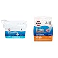 HTH 42052W Swimming Pool Care 3" Chlorine Tabs Advanced, Individually Wrapped Tablets, 5lb and HTH 52037 Swimming Pool Care Shock Advanced, Swimming Pool Chemical, Cal Hypo Formula, 12 Count(Pack of 1)
