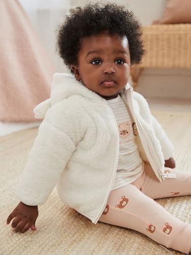 NEXT Baby Mädchen Baby-Fleecejacke mit Kapuze Ecru 68-74