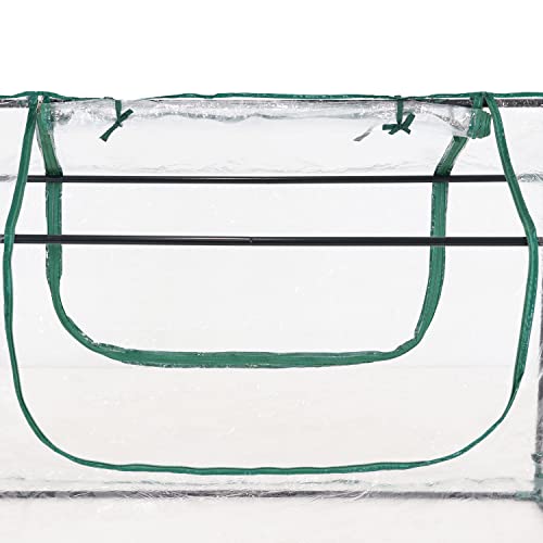Sunnydaze Outdoor Portable Mini Greenhouse Tent With 2 Zippered Side Doors And Steel Tube Frame - Clear - 4' X 3' #TOP4