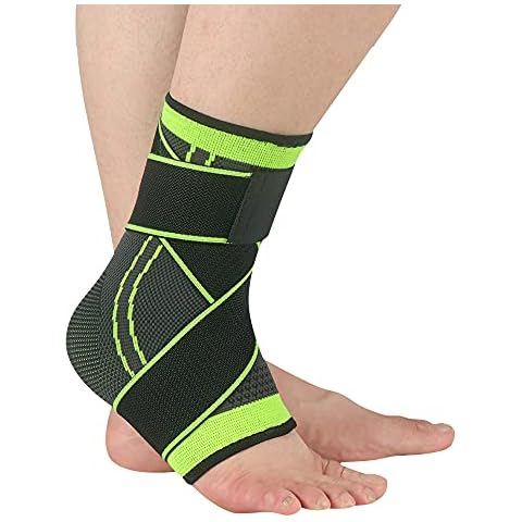 Ankle Support- Adjustable Compression Ankle Brace Wrap Strap for Men & Women Sports Protect, Ligament Damage, Plantar Fasciitis, Achilles Tendonitis, Foot Support, Tendon Support, Injury Recovery Cover