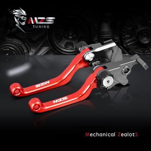 MZS Red Dirt Bike Brake Clutch Levers Pivot Adjustable CNC Compatible with CRF150R 2007-2026 / CR80R CR85R 1998-2007 / CR125R CR250R 1992-2003 / CRF450R 2002-2003 / CR500R 1996-2001 - Thumbnail 4