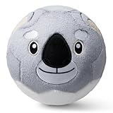 VangeBow Silent Indoor Soccer Balls for Toddlers 1-3, Inflatable Soft Plush Baby Toddler Soccer Ball Toys Gifts for 1 2 3 4 5 Year Old Boy Girl First Birthday Gift (Koala, Pump Include)