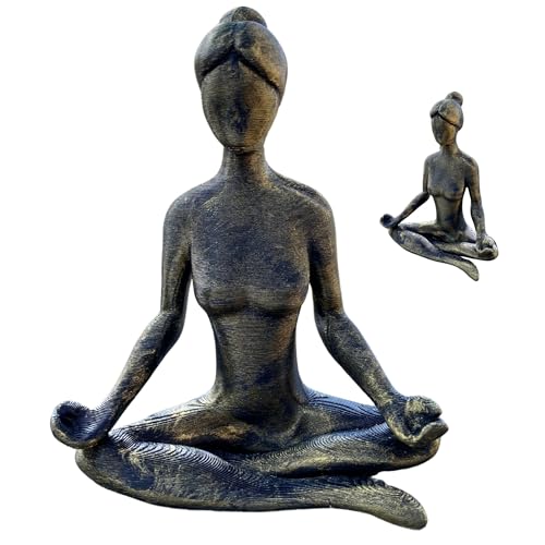 Meditating Lady Statue – Hand-Painted Serenity Yoga Decor, Zen Meditation