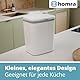 Homra Biomülleimer klein Küche | Kleiner Komposteimer Küche | Mülleimer mit Deckel | Bio Mülleimer | Abfalleimer Küche | Biomüll Behälter | Mülleimer zum Einhängen in Schranktür oder Wandmontage