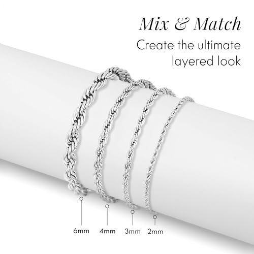 DESTIN Jewelry Stainless Steel Rope Chain Bracelet, 3mm, 8-10 in. by DESTIN - Used condition - Image 6