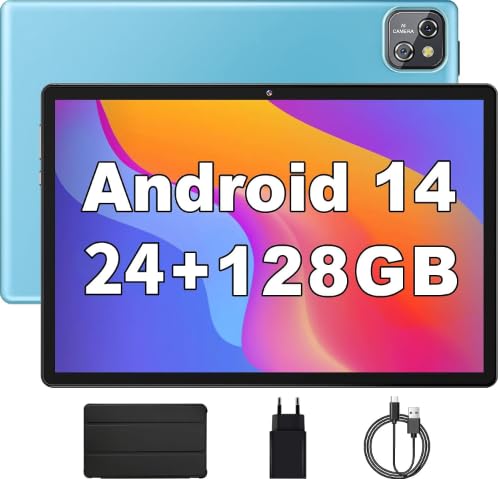 MARVUE Pad Tablet, Android 14, tablet 10,1 polegadas, Com Caixa, 24GB, tablet 128GB, Wi-Fi, Expansível até 1TB, Processador Octa-Core,GMS,Câmera Frontal de 5MP, Câmera Traseira de 12MP,azul