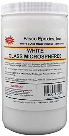 Fasco Epoxies White Glass Microspheres - Filler for Epoxy and Polyester Resin - Quart Tub