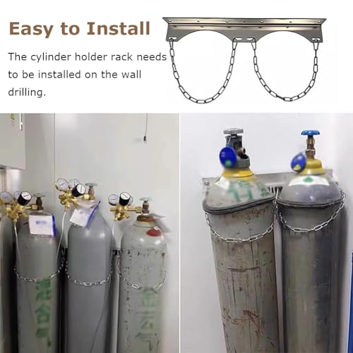 Wózek cylindryczny, wysoki, stalowy stojak do przechowywania gazu z kółkami, do użytku wewnątrz i na zewnątrz, aluminiowy, medyczny wózek tlenowy, montowany na ścianie stalowy uchwyt cylindra propanu