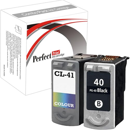 2 PerfectPrint Compatible PG-40 CL-41 Ink Cartridges for Canon iP1200 iP1300 iP1600 iP1700 iP1800 iP2600 iP1900 iP2200 iP2500 MP150 MP170 MP160 MP180 MP460 MP140 MP190 MP210 MP220 MP450 MP450x MP470 MX300 MX310 MP450x MP470