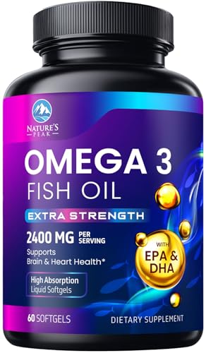 Omega 3 Fish Oil Supplements - 2400mg Fish Oil Per