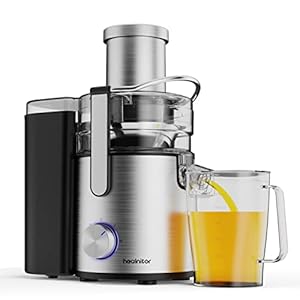 Healnitor 1000W 3-Speed LED Centrifugal Juicer Machines Vegetable and Fruit, 3.5″ Big Wide Chute, Easy Clean, High Juice Yield, BPA Free, Stainless Steel