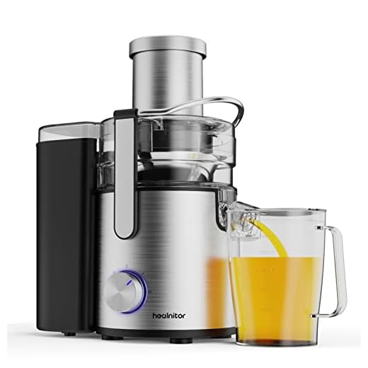Healnitor 1000W 3-Speed LED Centrifugal Juicer Machines Vegetable and Fruit, Stainless Steel 3.5" Big Mouth, Easy Clean, High Juice Yield, BPA Free, Stainless Steel