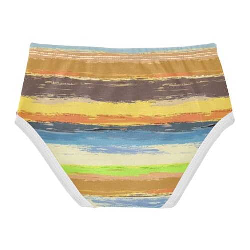Horizontal Stripes Wooden Colored Panties for Girl Girls Underwear Toddlers Cotton Print Briefs Underpants 2t2