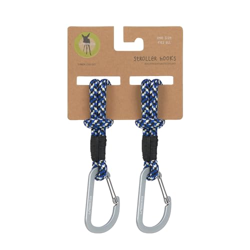 LÄSSIG Kinderwagenbefestigung (2 Stk.) Karabinerhaken Kinderwagenhaken Einkaufshaken/Stroller Hooks Cord black/blue/vanilla – Ansicht 4