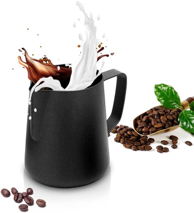 Milk Frothing Pitcher 600ml20oz Steaming Pitcher Stainless Steel Pither Latte Art Barista Steaming Pitchers Milk Jug Cup Matte Black