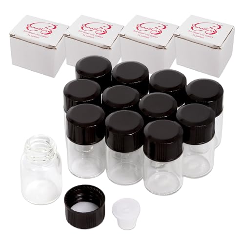 Beauticom 2ML Clear Glass Vial 60 Pieces with Orifice Reducer