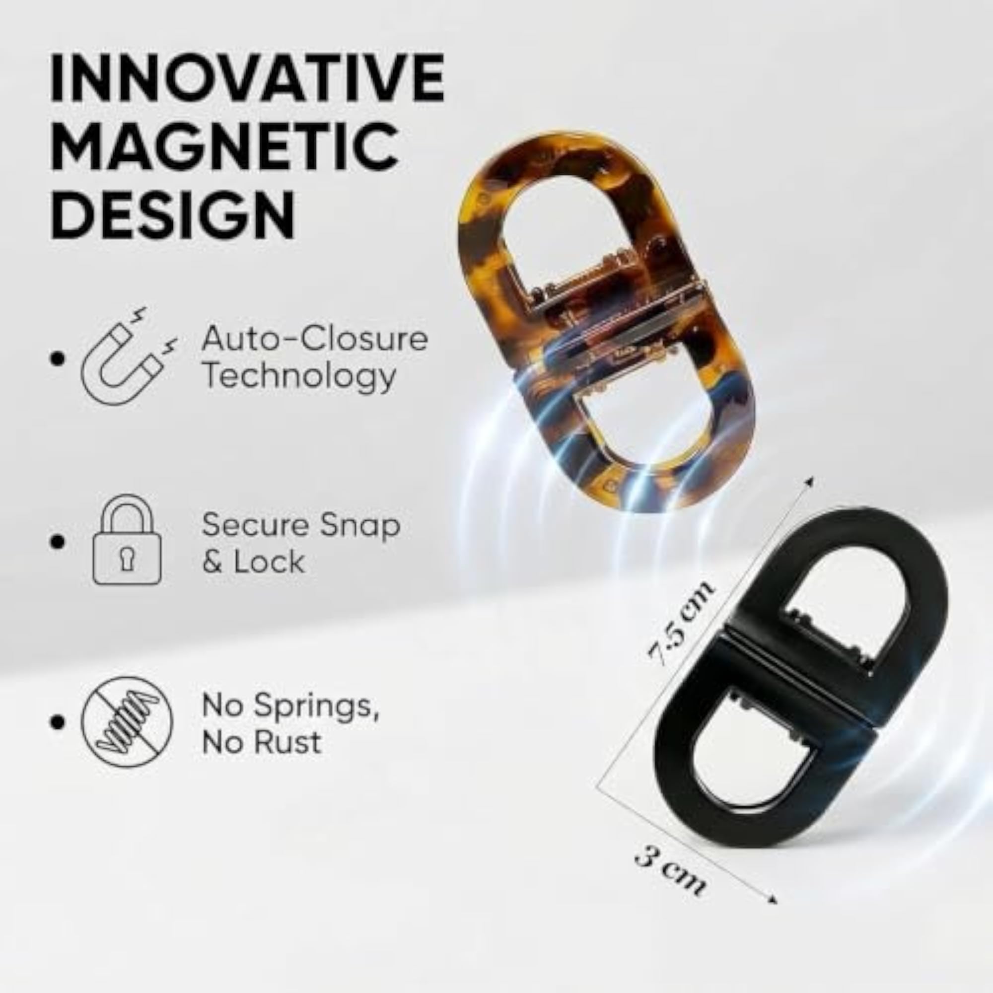 Magnetic Hair Clips for Women, 2-in-1 Section Clips