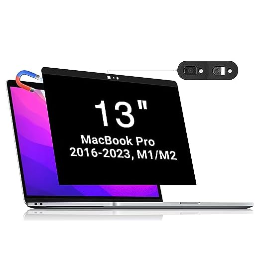 for MacBook Pro 13 inch Privacy Screen Protector Filter, Magnetic Installation, Webcam Cover, TPU Keyboard Cover, (for MacBook pro 13 inch(2016~2020) New Air 13 inch)