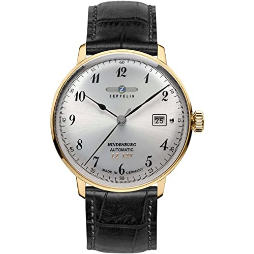 Zeppelin 88416309 Men's Analogue Automatic Watches One Size, Yellow Gold, One Size, Strap #TOP23