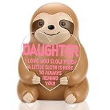 VYNWPDFLI Sloth Resin Gift for Daughter, Heartwarming Keepsake to Convey Deep Love, Meaningful Decorative Present for Beloved Daughter, Cute Sloth - Themed Reminder Decor, LSS23