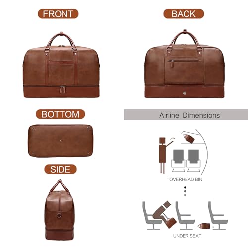 4-PCS Leather Duffle Bag Travel Set