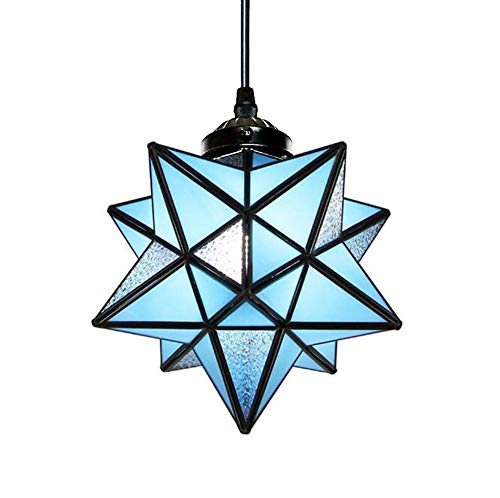 Best Seller ASUNMOON Sky Blue Star Flush Mount Moravian 8'' Star Ceiling Light Shade with E26 Bulb (Pendant Light 8) Hottest Sales ASUNMOON Sky Blue Star Flush Mount Moravian 8'' Star Ceiling Light Shade with E26 Bulb (Pendant Light 8)