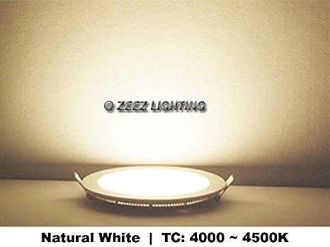 ZEEZ 10 Pack LED Recessed Lighting 7 Inch (OD 7.45 / ID 6.60), 15W Round Ceiling Down Light Fixture, Dimmable Canless Natural/Neutral White Can Lights, Ultra-Thin Panel Pot Wafer Pancake Downlight