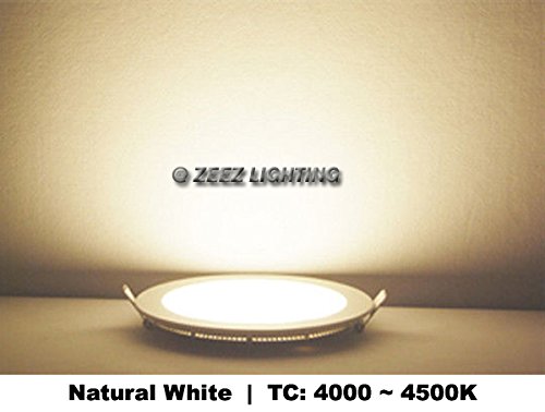 Zeez Lighting - 15W 7" (Od 7.45" / Id 6.60") Round Natural White Dimmable Led Recessed Ceiling Panel Down Light Bulb Slim Lamp Fixture - 1 Pack #TOP5