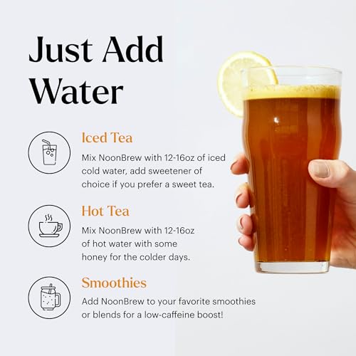 NoonBrew Adaptogenic Oolong Mushroom Tea Powder: Natural Energy Drink | Boosts Energy, Focus & Mood | 19 Superfoods | Organic Keto Vegan Friendly | Enjoy Hot or Cold - 30 Servings - Image 5