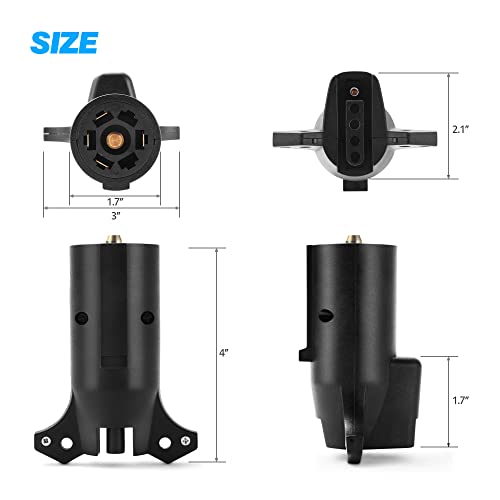 Mictuning Heavy Duty 7 Pin To 5 Pin Trailer Adapter Plug Weatherproof #TOP6