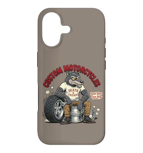 Custom Motorcycles Lowbrow Wolf Rockabilly 1950s Biker �X�}�z�P�[�X iPhone 17 �p