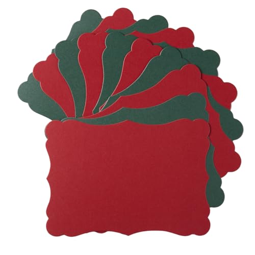50 Pack Shiny Christmas Red/Green Blank Cardstock Greeting Cards, 4x6IN