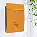 Produktbild HYLH An der Wand befestigter Briefkasten, abschließbarer Briefkasten aus Eisen für den Außenbereich, wetterfester Briefkasten aus Edelstahl (Farbe: Orange)