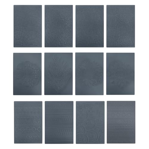 Kznifmk 12 Tapetes Texturizados de Estilo Boho Hechos de Arcilla con Cortadores de Galletas de Arcilla Polimérica, Estructura de Arcilla de Bricolaje para Hacer Joyas