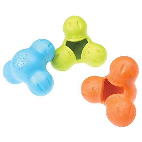 West Paw Zogoflex Tux Treat Dispensing Dog Chew Toy (Large, Tangerine) & Zogoflex Hurley Dog Bone Chew Toy (Large, Aqua) – Floatable Pet Toys For Aggressive Chewers, Catch, Fetch #TOP4