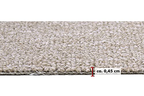 misento Teppichboden Henry Auslegware Meterware Bodenbelag für den Privatbereich Schlingenware zuschneidbar und einfach zu verlegen Beige 400 x 300 cm