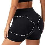 Hernin Culotte Push Up Femme Butt Lifter Shapewear Culotte Gainante Femme Push Up Fesse Hip Enhancer Rembourré Culottes (FR/ES, Alpha/Lettres, S, Taille Normale, Taille Normale, Noir)