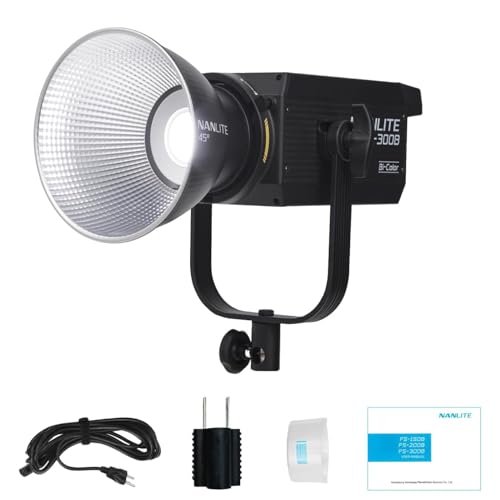 NANLITE FS-300B 撮影用ライト 高出力350W 色温度2700-6500K CRI96 TLCI97 バイカラー LED 定常光 12種類照...