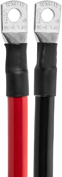 Spartan Power 2 AWG 5 Foot Battery Cable Quick Connector SP120A and 3/8" Ring Terminal - 3