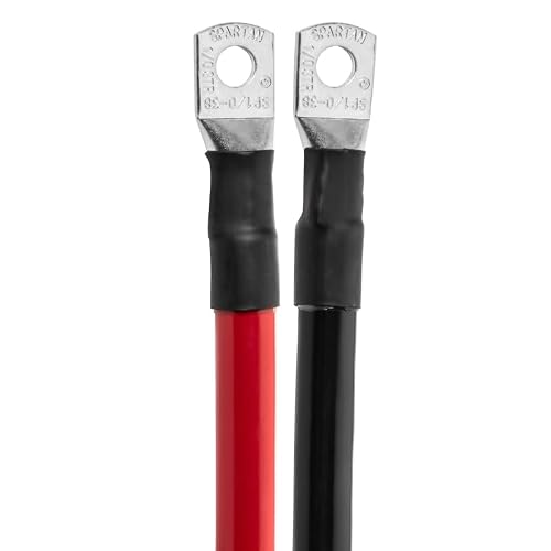 Spartan Power 1/0 AWG 6 Foot Battery Cable Quick Connector SP175A and 3/8\" Ring Terminal