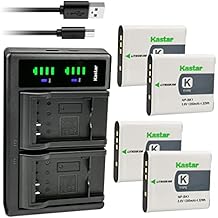 Kastar 4-Pack Battery and LTD2 USB Charger Replacement for Sony NP-BK1 NP-FK1 Battery, BC-CSK Charger, Sony Cyber-Shot DSC-W180, Cyber-Shot DSC-W190, Cyber-Shot DSC-W370, Cyber-Shot DSC-S980 Cameras