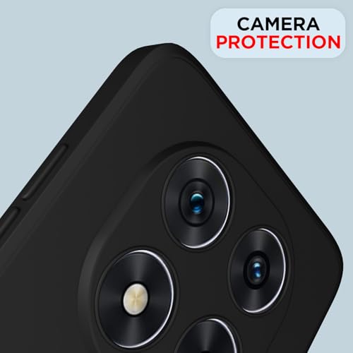 Image of Outlouders Back Cover for Redmi Note 14 Pro 5G | Camera Protection | Durable Soft Matte Silicone Bumper Case (Black)