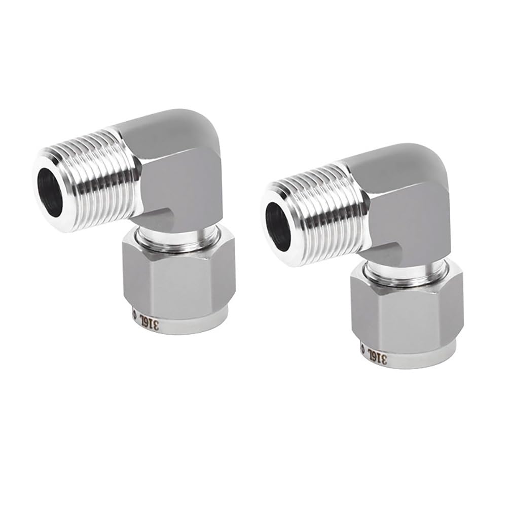 Connecteur De Compression Mâle NPT Coudé À 90 ° En Acier Inoxydable 316, 1/3/5 Pièces, For La Plomberie De Gaz Fluide(3PCS,3I8BSPT-12mm)