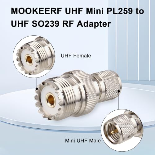 Mini adaptador UHF PL259 a UHF SO239 MOOKEERF x2 miniatura 3