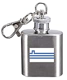 Flachmann Schlüsselanhänger mit Gravur Podgorica City Montenegro Flagge