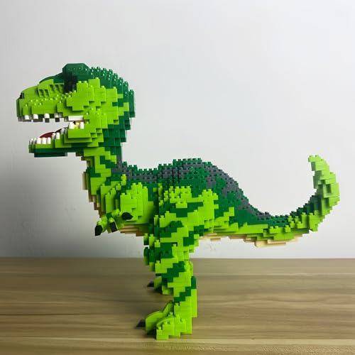 1500pcs Realistic 8 inch Green Velociraptor Micro Blocks - Snap-Together Dinosaur Bricks, Engaging Dino Puzzle Assembly Toy, Perfect Home Decor Accent & Gift for Dinosaur Lovers - Image 6