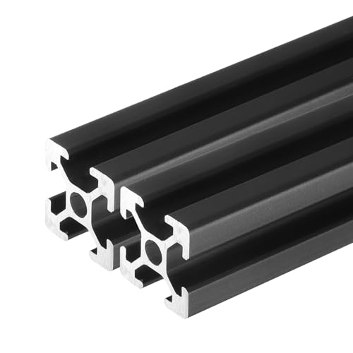 sourcing map 2 Pcs t Slot 2020 Aluminum Extrusion Profile 300mm 12 inch, European Standard Anodized Black Linear Rail Extrusion Frame for 3D Printer, CNC Machine