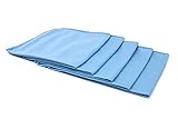 [Smooth Glass] Microfiber Window, Mirror and Glass Towel (16"x16") Blue - 5 Pack (Blue)